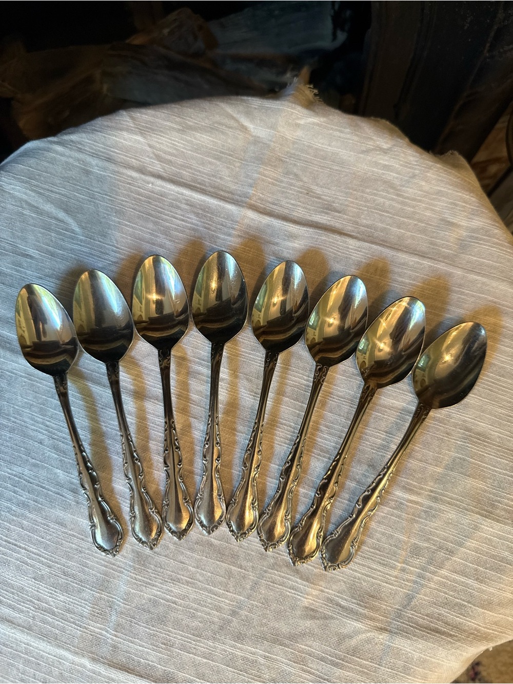Vtg Oneida Northland Sirocco Teaspoons Dinner Spoons 6”- Set of 8